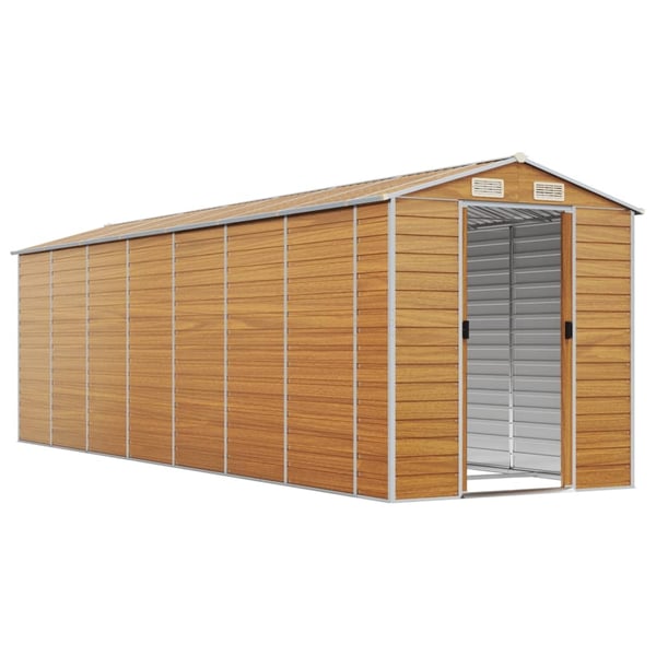 vidaXL haveskur 191x640x198 cm galvaniseret stål lysebrun