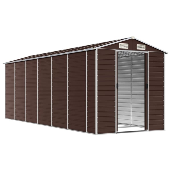 vidaXL haveskur 191x555x198 cm galvaniseret stål brun