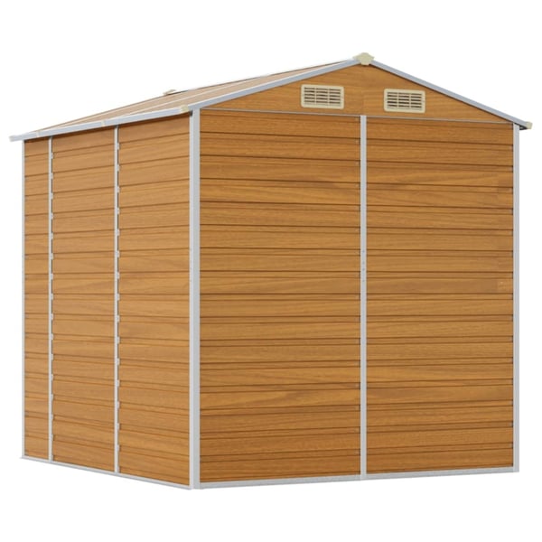 vidaXL haveskur 191x215x198 cm galvaniseret stål lysebrun