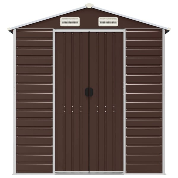 vidaXL haveskur 191x130x198 cm galvaniseret stål brun