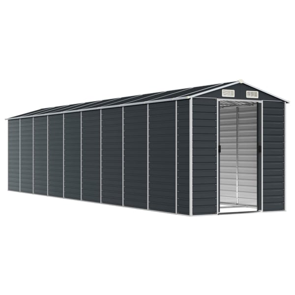 vidaXL haveskur 191x810x198 cm galvaniseret stål antracitgrå