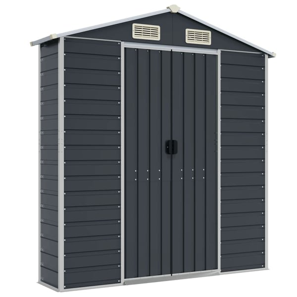 vidaXL haveskur 191x810x198 cm galvaniseret stål antracitgrå