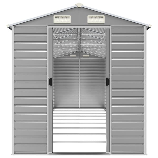 vidaXL haveskur 191x810x198 cm galvaniseret stål lysegrå