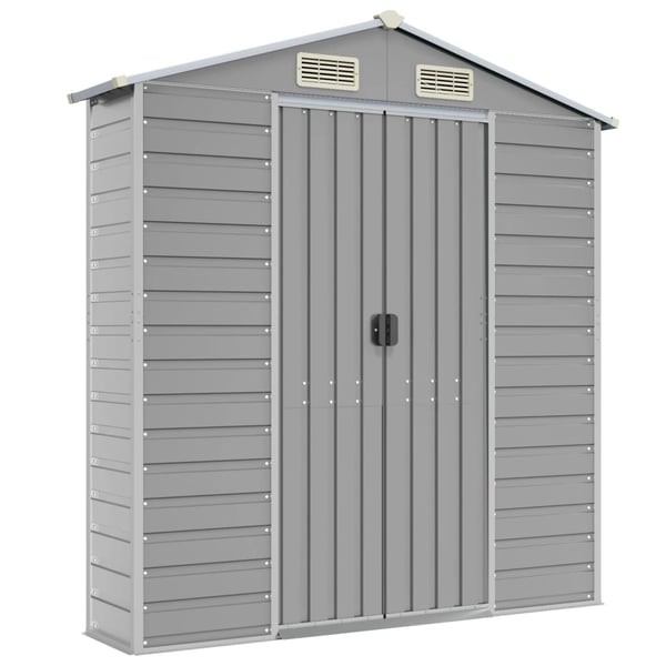 vidaXL haveskur 191x215x198 cm galvaniseret stål lysegrå