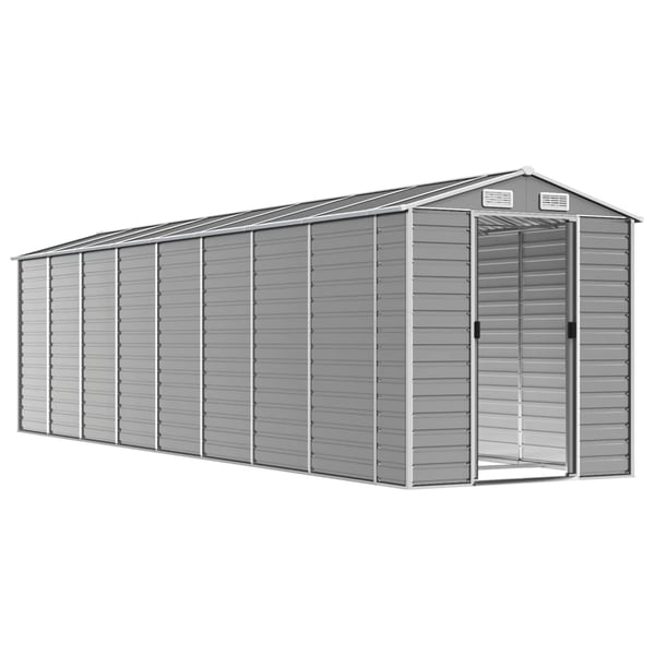 vidaXL haveskur 191x725x198 cm galvaniseret stål lysegrå