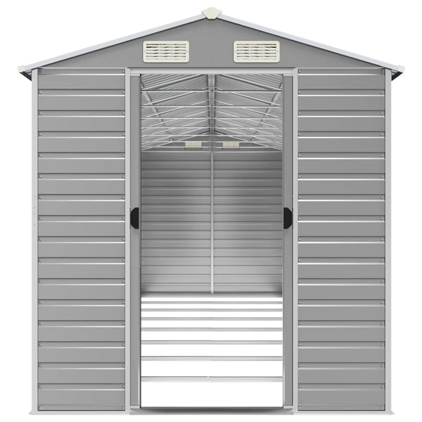 vidaXL haveskur 191x725x198 cm galvaniseret stål lysegrå
