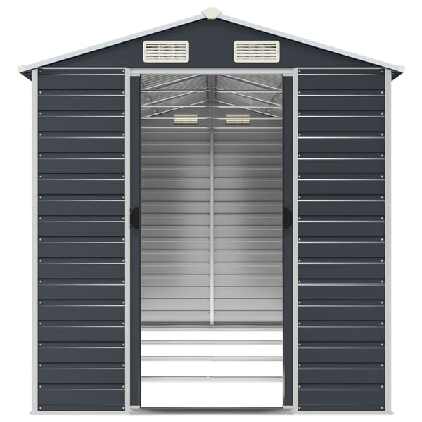 vidaXL haveskur 191x385x198 cm galvaniseret stål antracitgrå