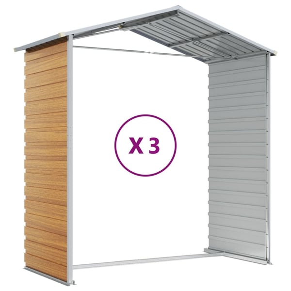 vidaXL haveskur 191x300x198 cm galvaniseret stål lysebrun
