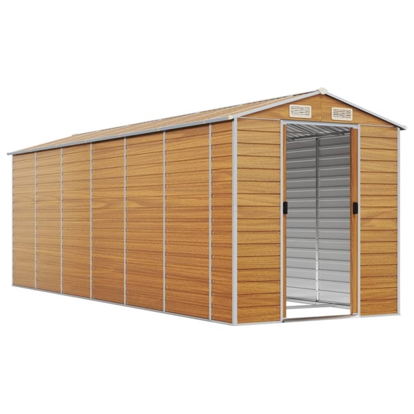 vidaXL haveskur 191x555x198 cm galvaniseret stål lysebrun