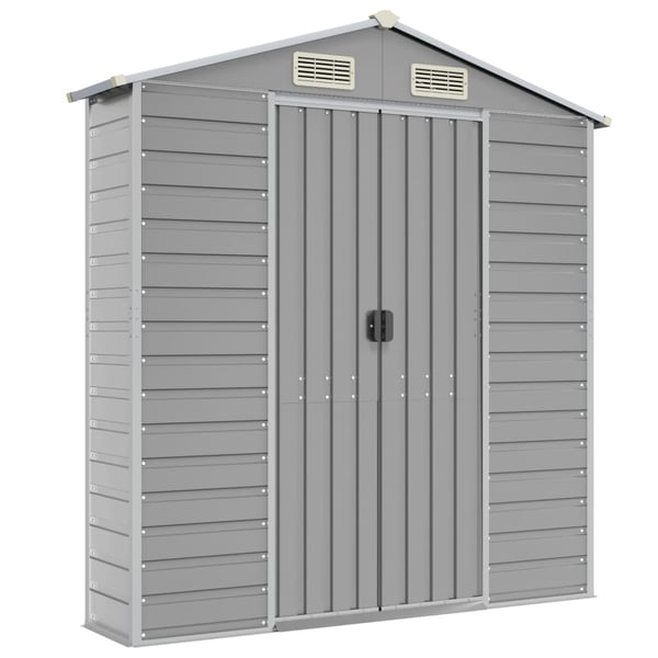 vidaXL haveskur 191x130x198 cm galvaniseret stål lysegrå