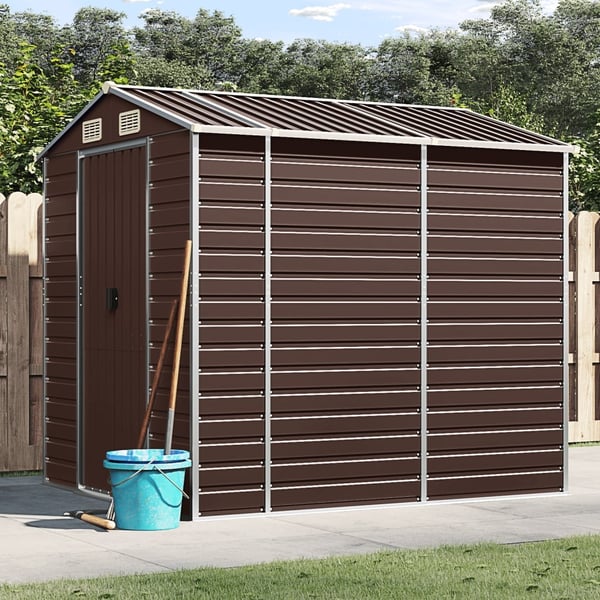 vidaXL haveskur 191x215x198 cm galvaniseret stål brun