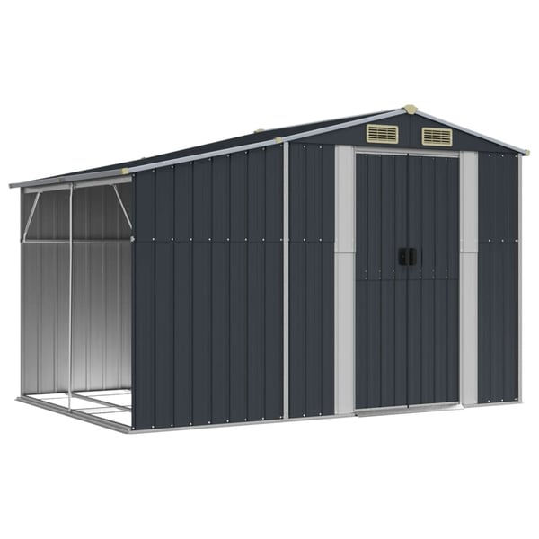 vidaXL haveskur 277x192,5x179 cm galvaniseret stål antracitgrå