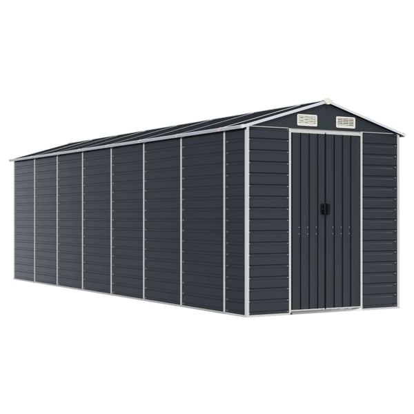 vidaXL haveskur 191x640x198 cm galvaniseret stål antracitgrå