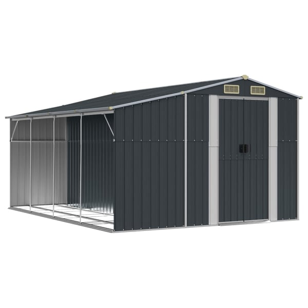 vidaXL haveskur 191x555x198 cm galvaniseret stål antracitgrå