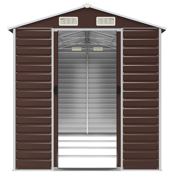 vidaXL haveskur 191x385x198 cm galvaniseret stål brun