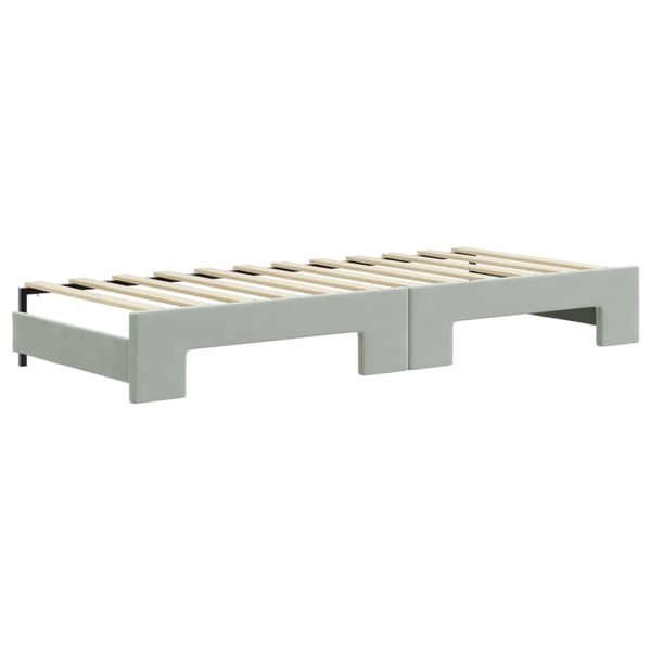 vidaXL daybed med udtræk og skuffer 80x200 cm velour lysegrå