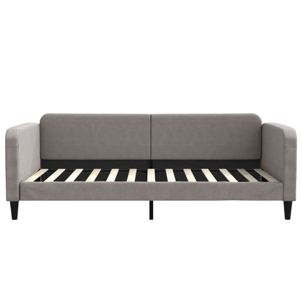 vidaXL daybed med udtræk og skuffer 100x200 cm stof gråbrun