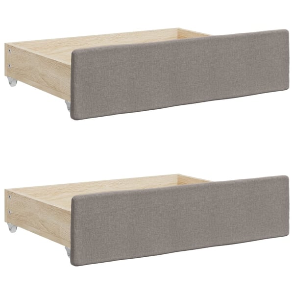 vidaXL daybed med udtræk og skuffer 100x200 cm stof gråbrun