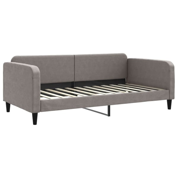 vidaXL daybed med udtræk og skuffer 100x200 cm stof gråbrun