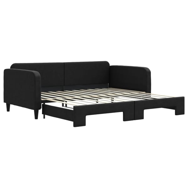 vidaXL daybed med udtræk 100x200 cm stof sort