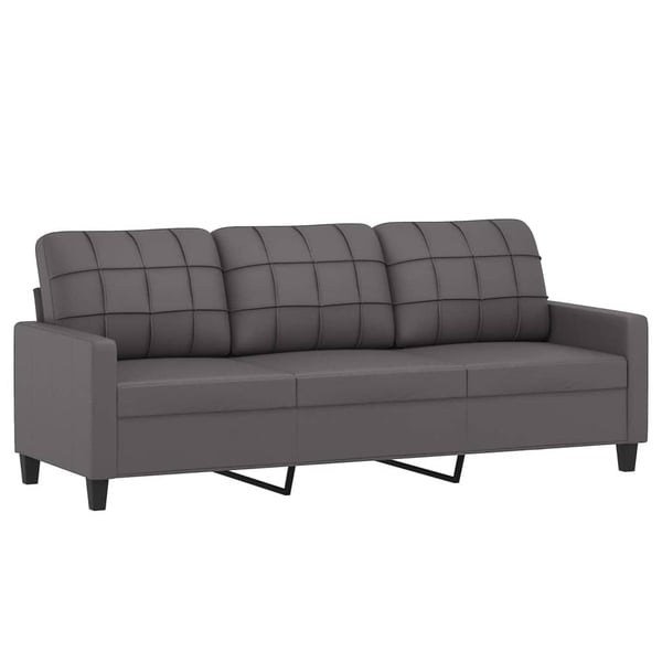 vidaXL sofasæt 4 dele med hynder kunstlæder grå
