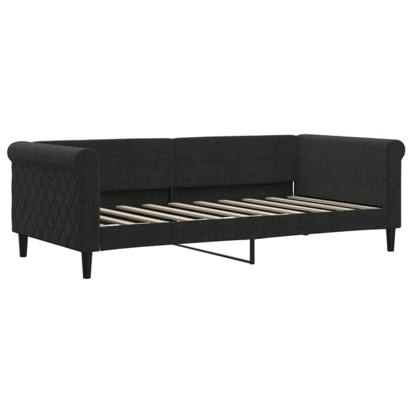 vidaXL daybed med udtræk og skuffer 90x190 cm velour sort