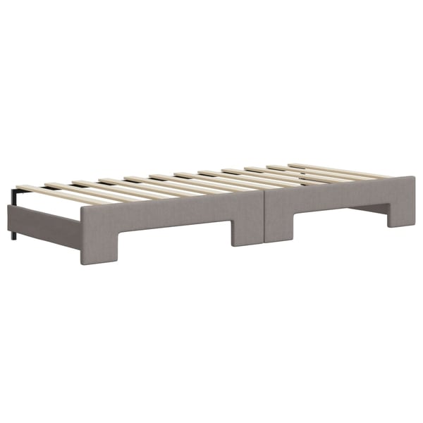 vidaXL daybed med udtræk og skuffer 100x200 cm stof gråbrun