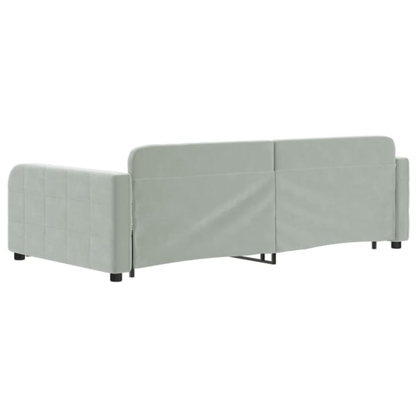 vidaXL daybed med udtræk og skuffer 100x200 cm velour lysegrå
