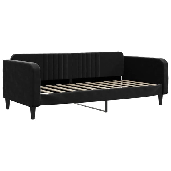 vidaXL daybed med udtræk og madras 90x190 cm velour sort