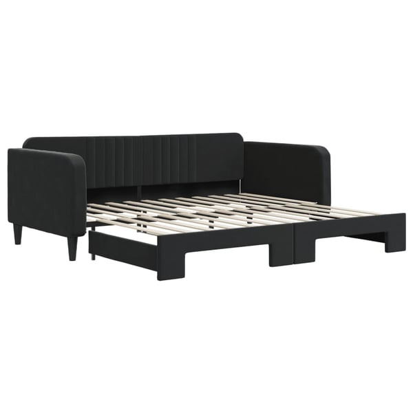 vidaXL daybed med udtræk 100x200 cm velour sort