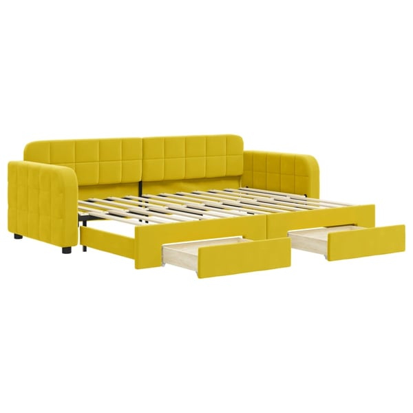 vidaXL daybed med udtræk og skuffer 80x200 cm velour gul