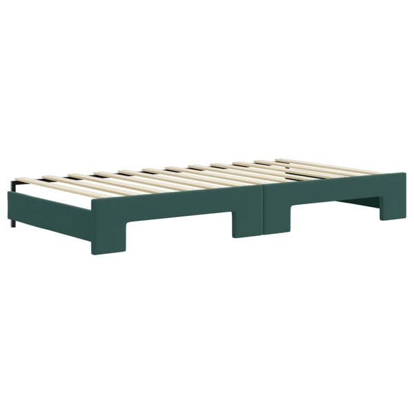 vidaXL daybed med udtræk og skuffer 100x200 cm velour mørkegrøn