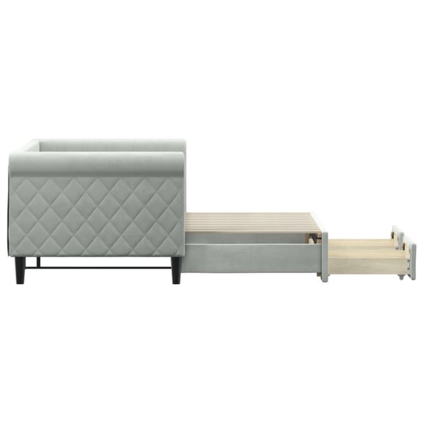vidaXL daybed med udtræk og skuffer 80x200 cm velour lysegrå