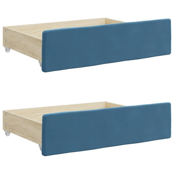 vidaXL daybed med udtræk og skuffer 80x200 cm stof blå