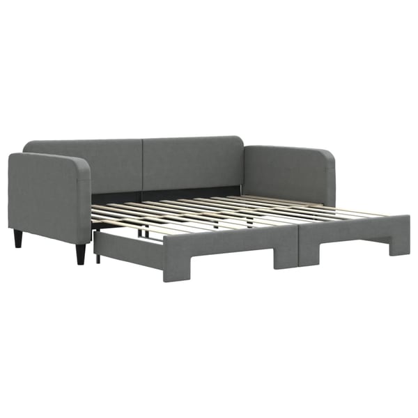 vidaXL Dagbädd utdragbar mörkgrå 100x200 cm tyg