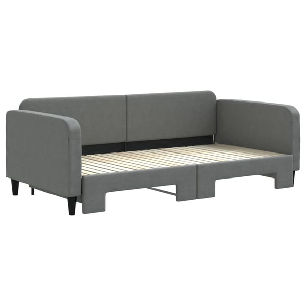 vidaXL Dagbädd utdragbar mörkgrå 100x200 cm tyg