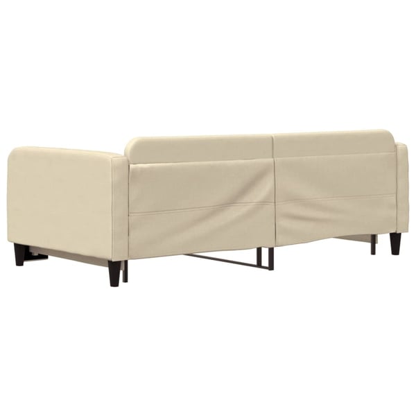 vidaXL Dagbädd utdragbar gräddvit 100x200 cm tyg