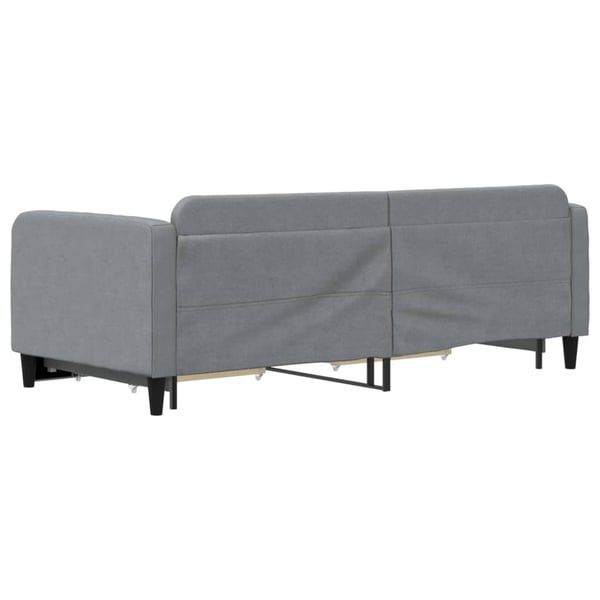 vidaXL daybed med udtræk og skuffer 90x200 cm stof lysegrå