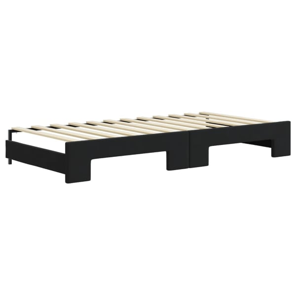 vidaXL daybed med udtræk og madras 90x200 cm velour sort