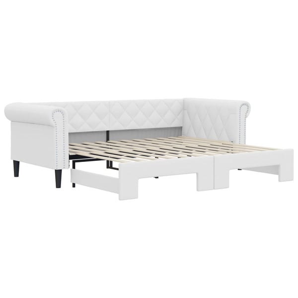 vidaXL daybed med udtræk 90x200 cm kunstlæder hvid