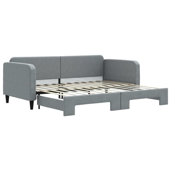 vidaXL Dagbädd utdragbar ljusgrå 90x200 cm tyg