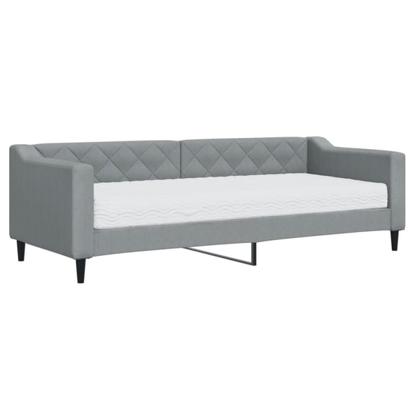 vidaXL daybed med madras 80x200 cm stof lysegrå