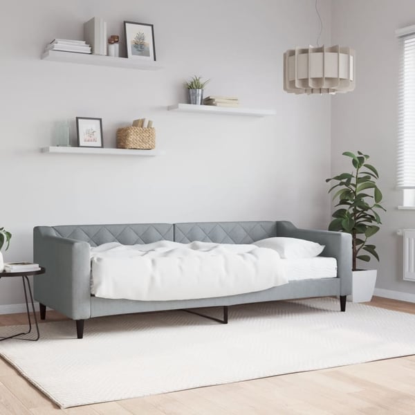 vidaXL daybed med madras 80x200 cm stof lysegrå