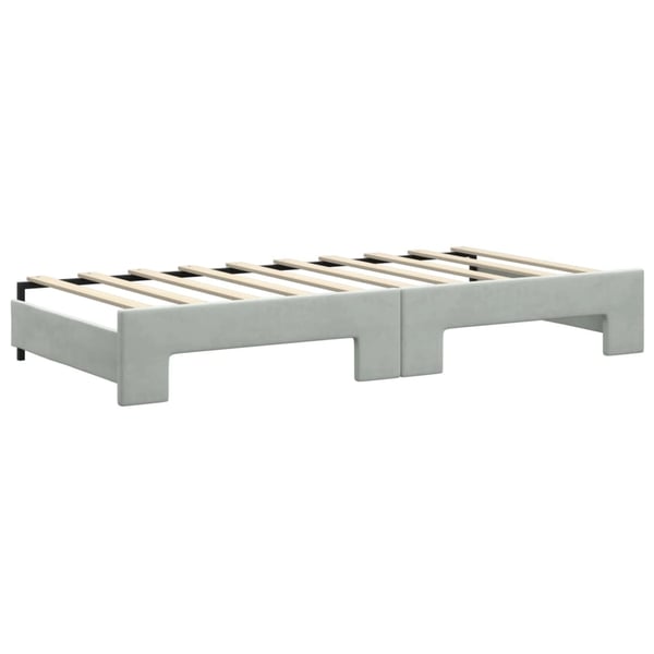 vidaXL daybed med udtræk og skuffer 90x190 cm velour lysegrå