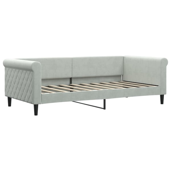 vidaXL daybed med udtræk og skuffer 90x190 cm velour lysegrå