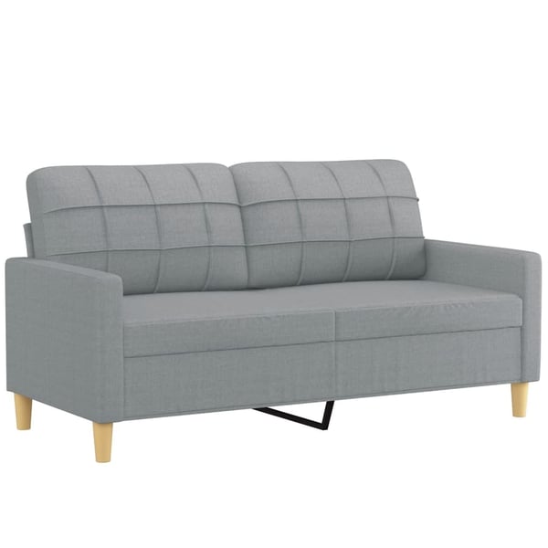 vidaXL sofasæt 2 dele med hynder stof lysegrå