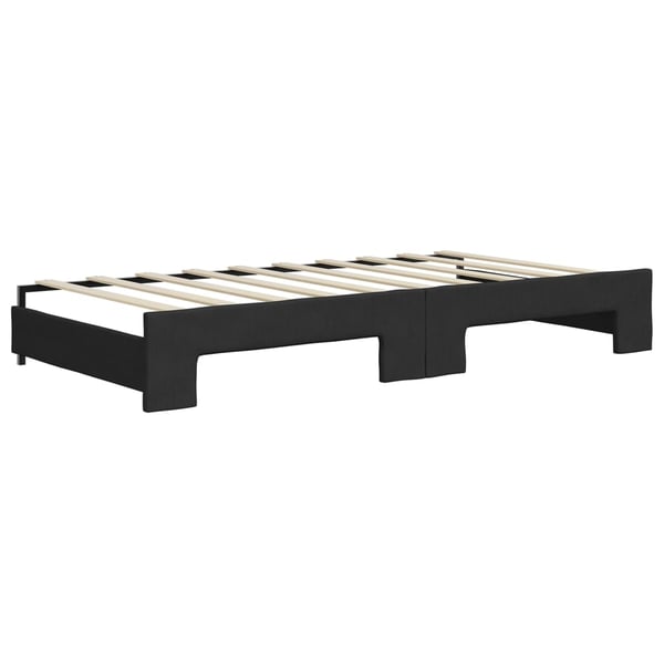 vidaXL daybed med udtræk og skuffer 90x190 cm stof sort