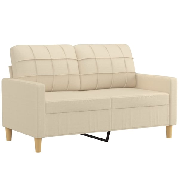 vidaXL sofasæt 2 dele med hynder stof cremefarvet