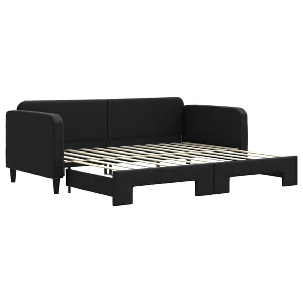 vidaXL daybed med udtræk 90x200 cm stof sort