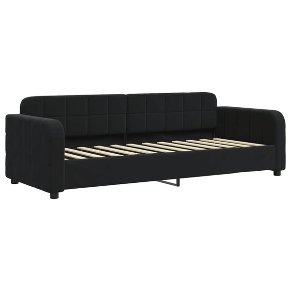 vidaXL daybed med udtræk og skuffer 80x200 cm velour sort